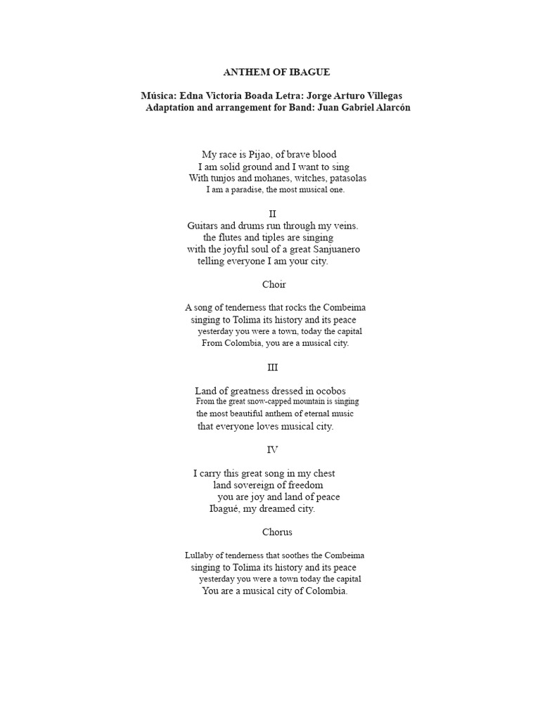 Hymn of Ibague | PDF