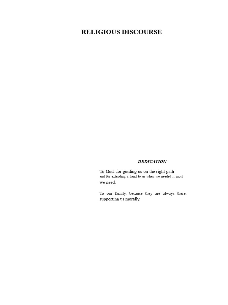 Understanding Religious Discourse | PDF | Sermon | Catholic Church