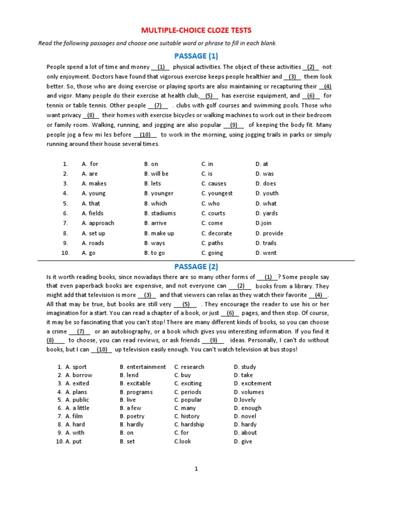 10-multiple-choice-cloze-tests-leisure