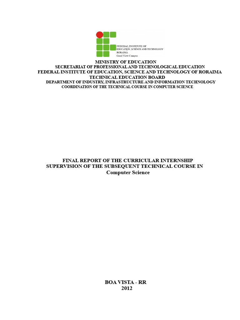 Final Report: Computer Science Internship | PDF | Computer Science ...