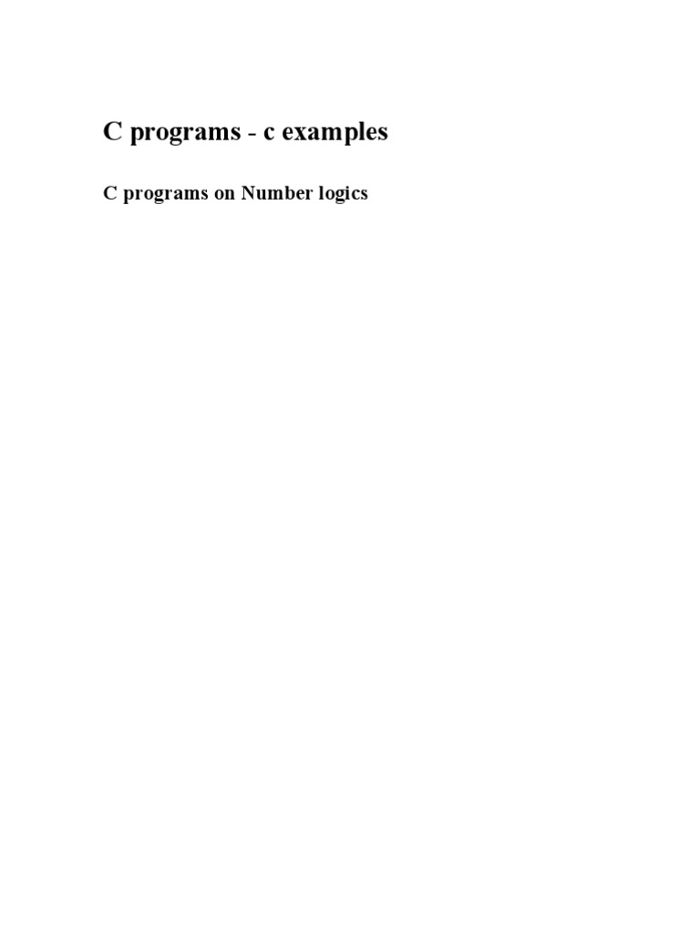 C Programming Examples and Solutions | PDF | C (Programming Language ...