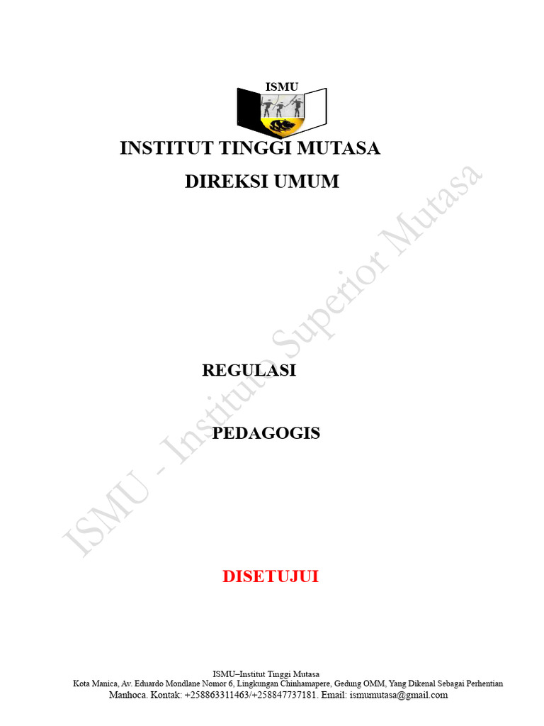 Regulasi Akademik Institut Tinggi Mutasa | PDF