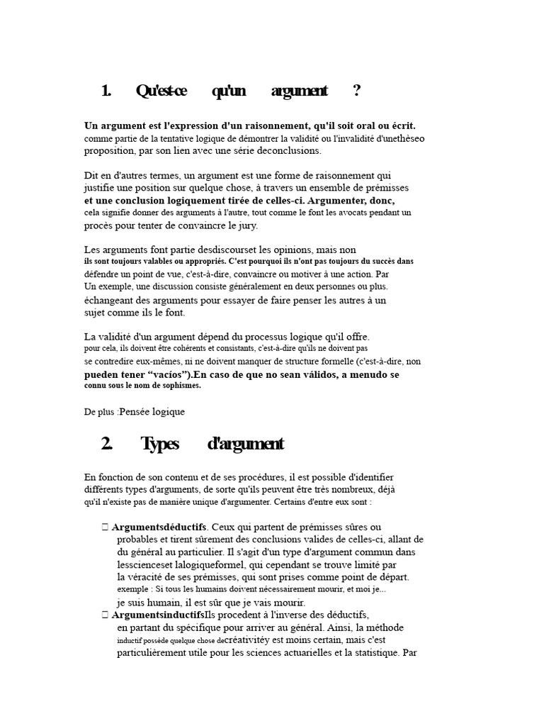 Comprendre les arguments et leur structure | PDF | Argumentation | Raison