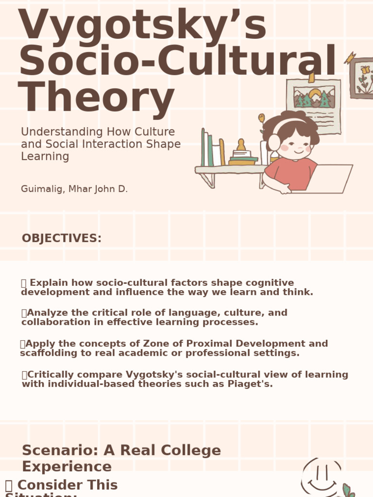 Vygotsky's Socio-Cultural Learning Theory | PDF | Psychological ...