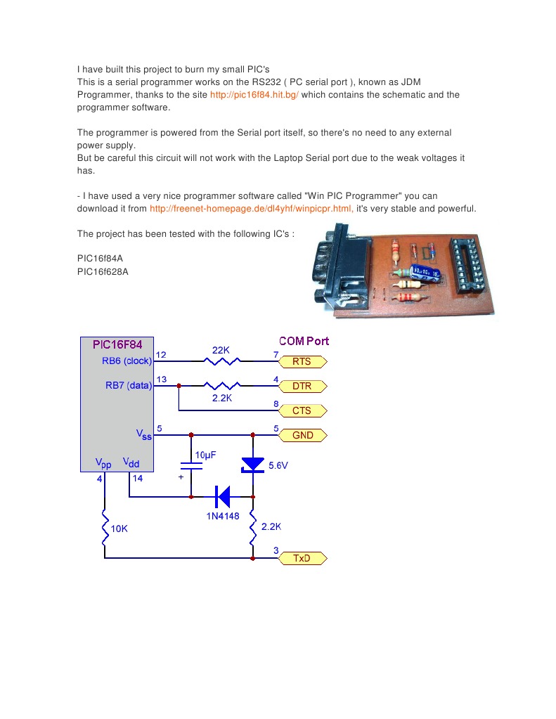 JDM Programmer for PIC Microcontrollers | PDF | Computer Engineering ...