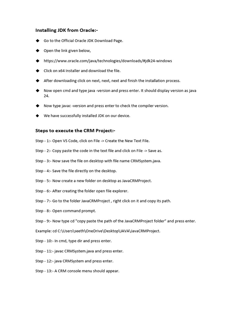 Java CRM Project Execution Steps | PDF