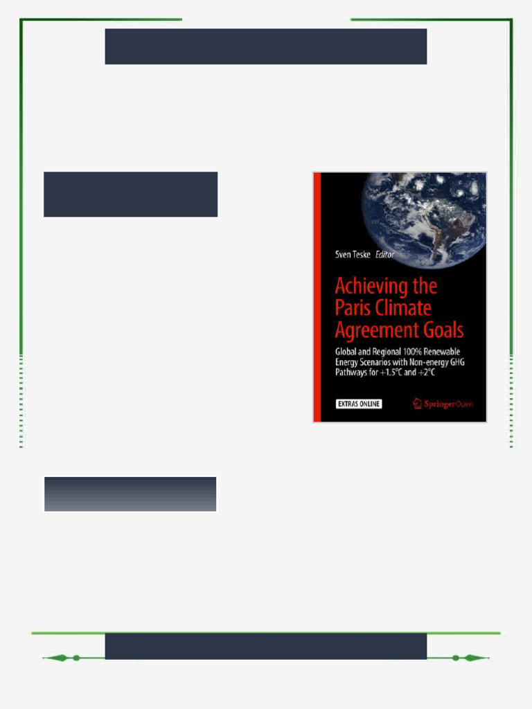 Achieving The Paris Climate Agreement Goals Global and Regional 100 ...