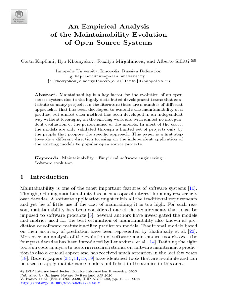 Maintainability Evolution in Open Source | PDF | P Value | Null Hypothesis