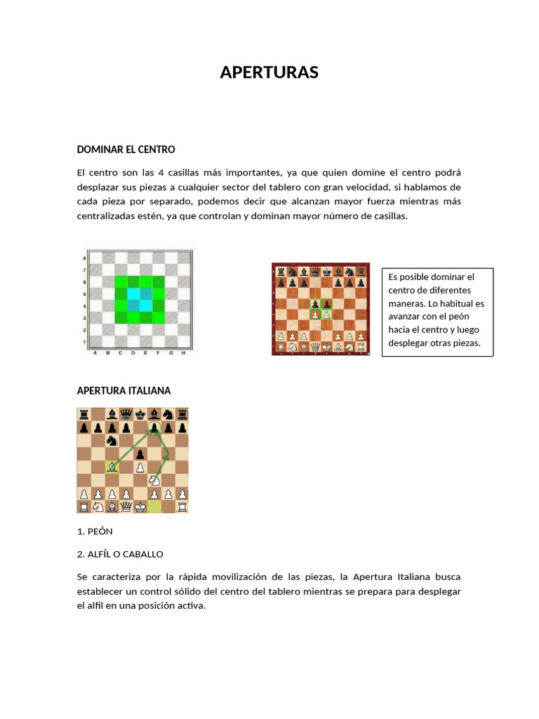 Estrategias de Apertura en Ajedrez | PDF