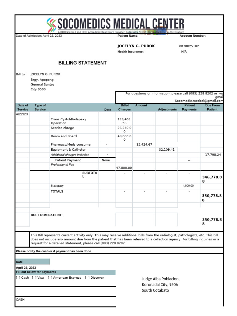 Socomedics Billing.1 | PDF | Financial Services | Payments