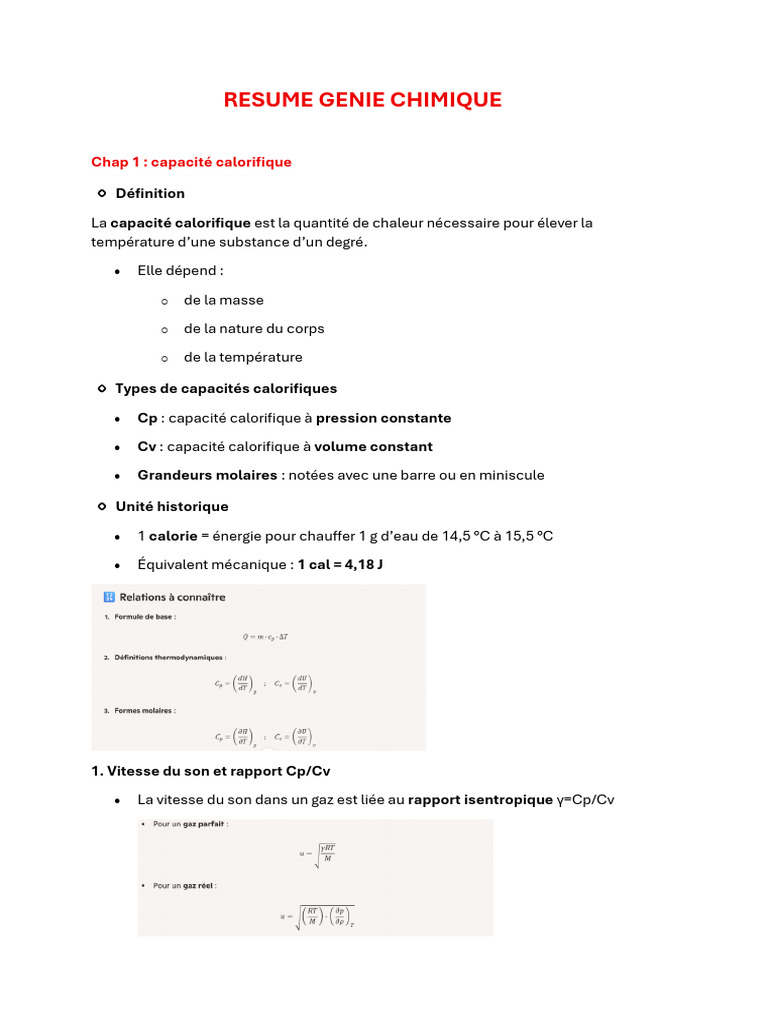 Capacité calorifique et thermodynamique | PDF | Enthalpie libre ...