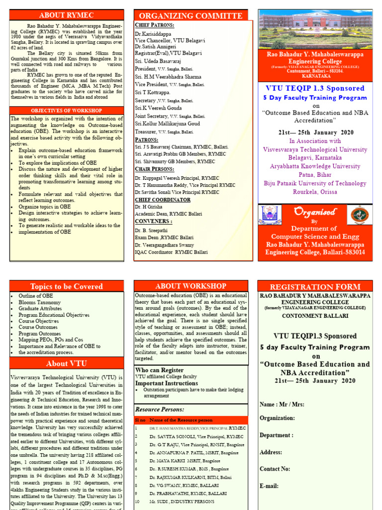 RYMEC Workshop on Outcome-Based Education | PDF | Cognition | Intelligence