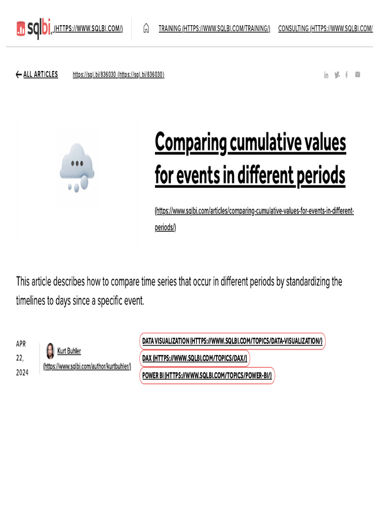 Comparing Cumulative Values For Events in Different Periods - SQLBI | PDF