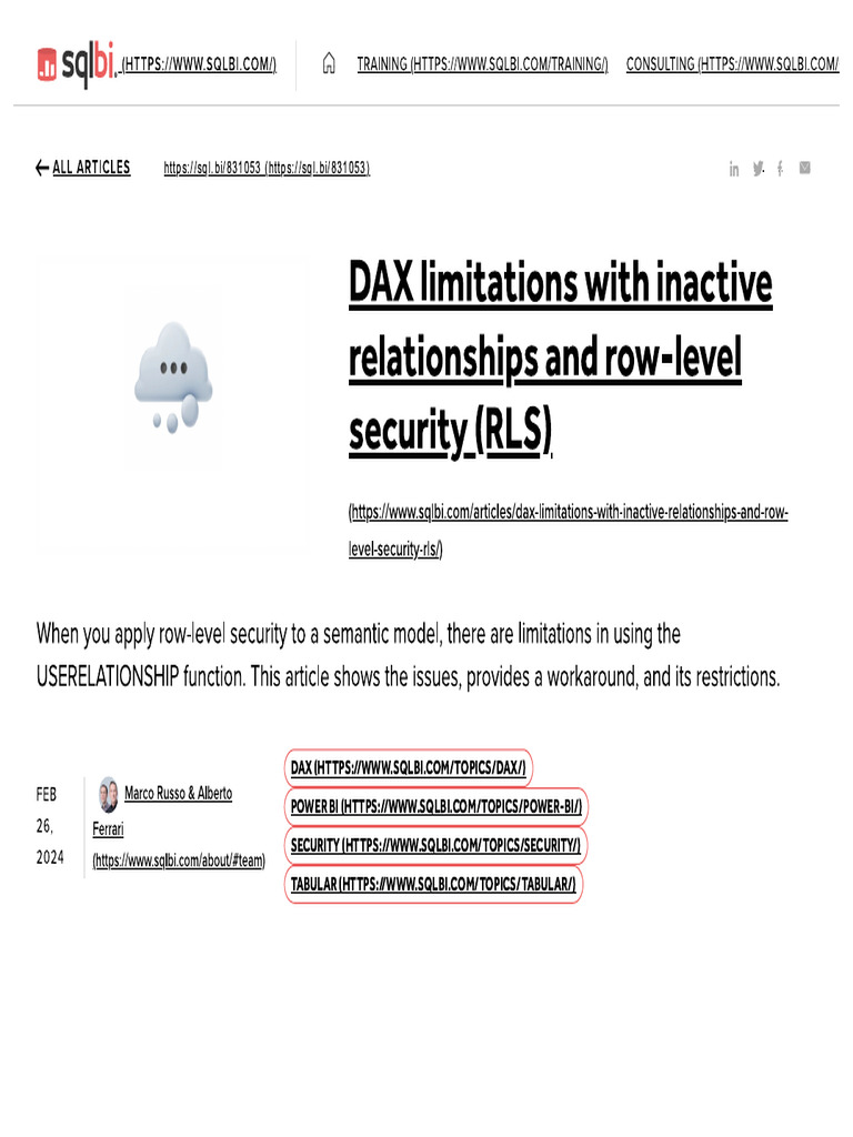 DAX Limitations With Inactive Relationships and Row-Level Security (RLS ...