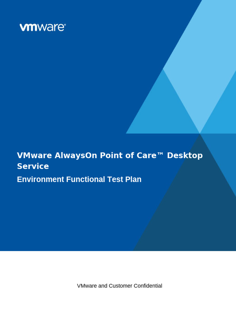 VMware AlwaysOn Test Plan Overview | PDF | Virtualization | Computer ...