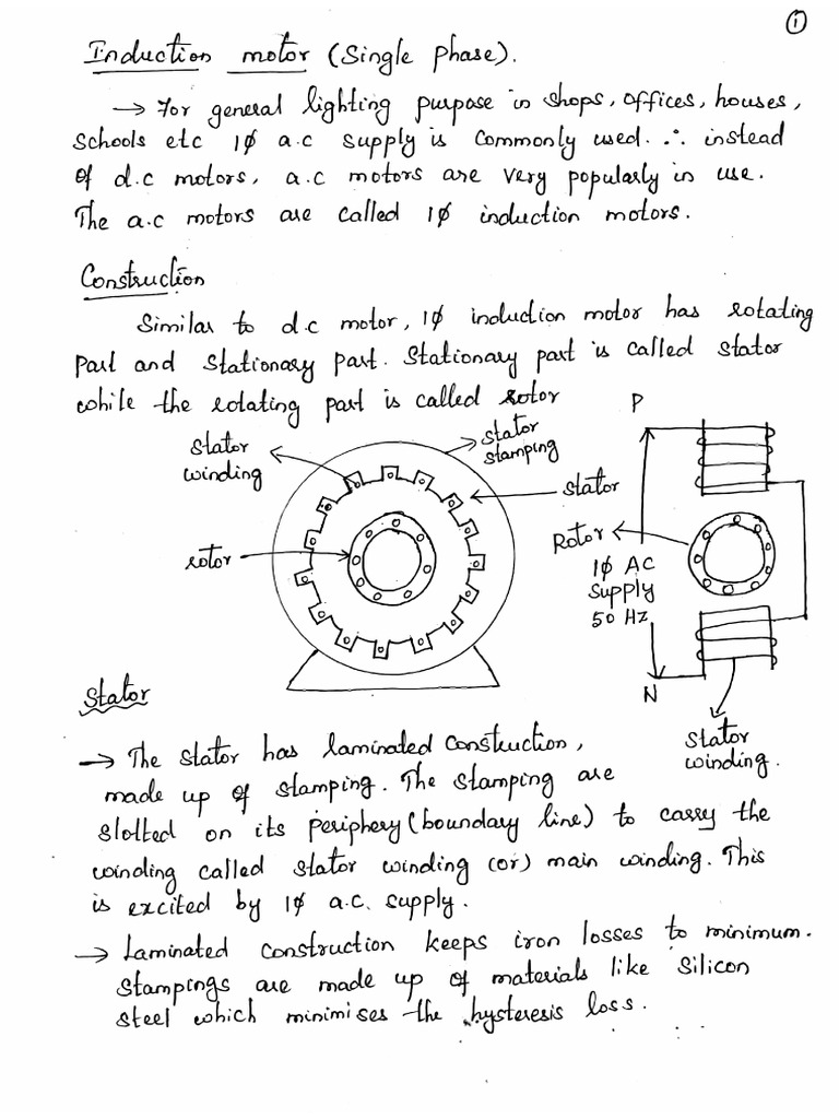 Single Phase Induction Motor | PDF