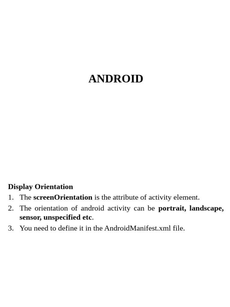 Android Screen Orientation Guide | PDF | Computing | Software