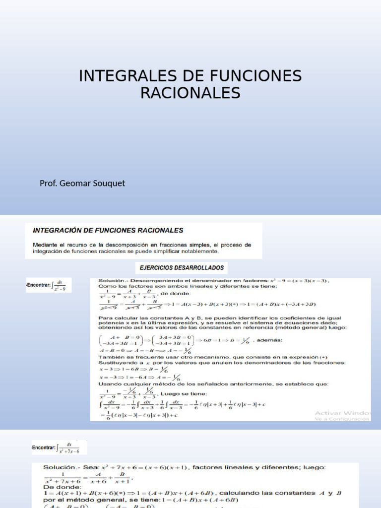 Integrales de Funciones Racionales | PDF