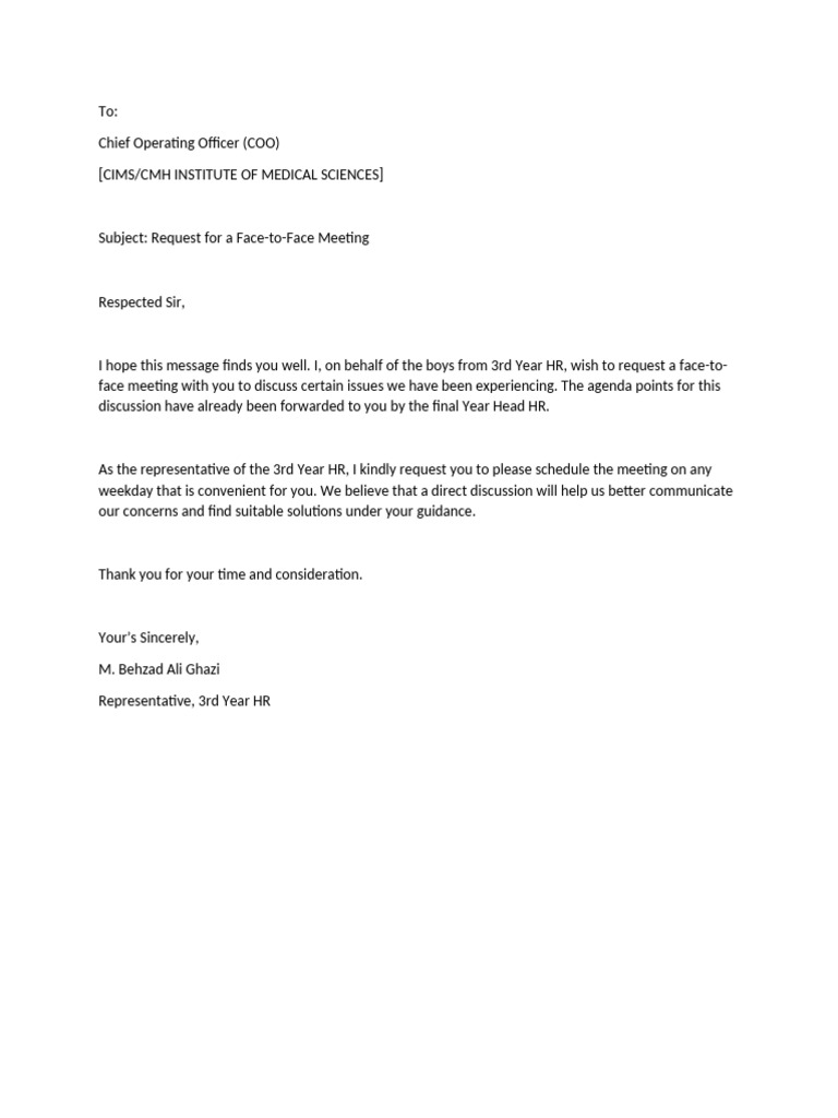 Meeting Request from 3rd Year HR | PDF