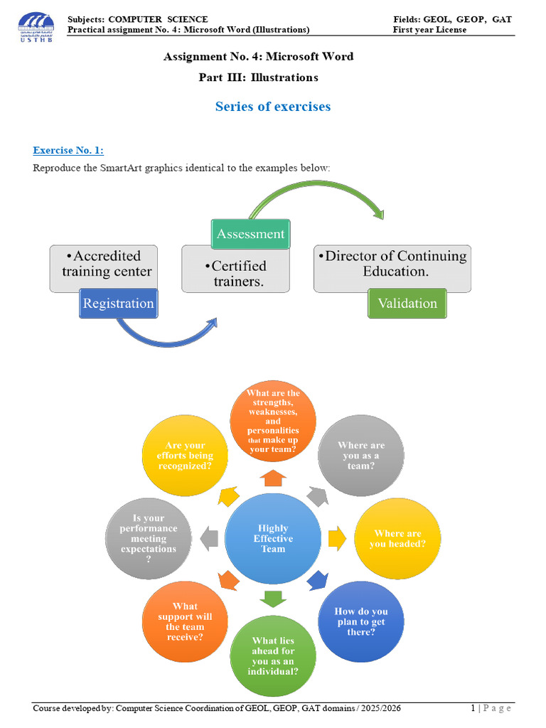 Microsoft Word Illustrations Assignment | PDF