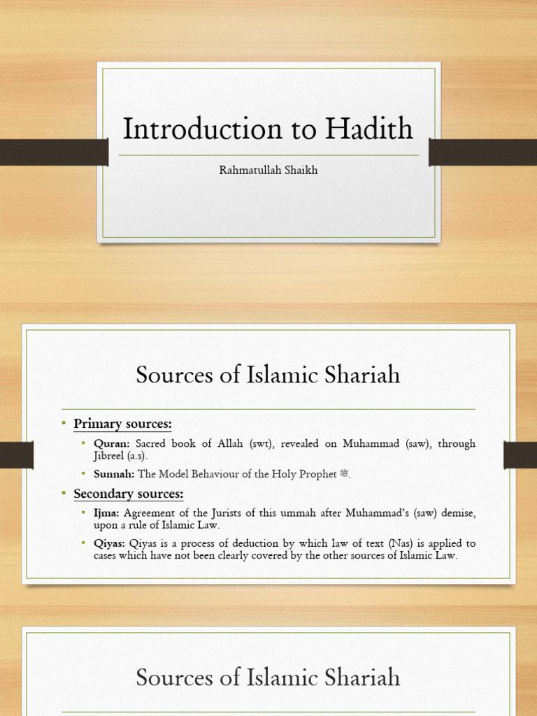 Understanding Hadith in Islam | PDF | Hadith | Sharia