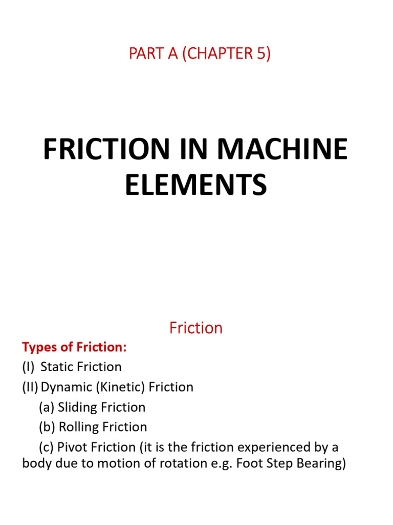 Types and Laws of Friction in Machines | PDF | Friction | Clutch