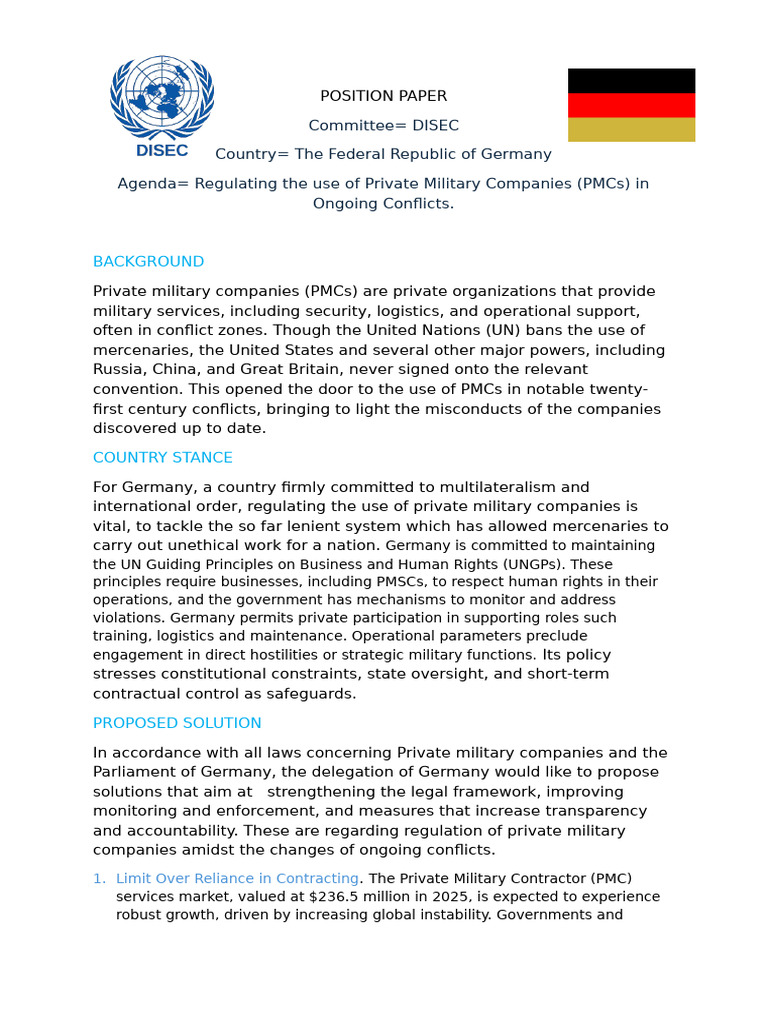 Germany - DISEC PP | PDF | Justice | Crime & Violence