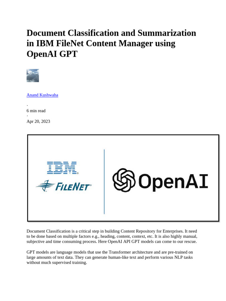 Document Classification and Summarization in IBM FileNet Content ...