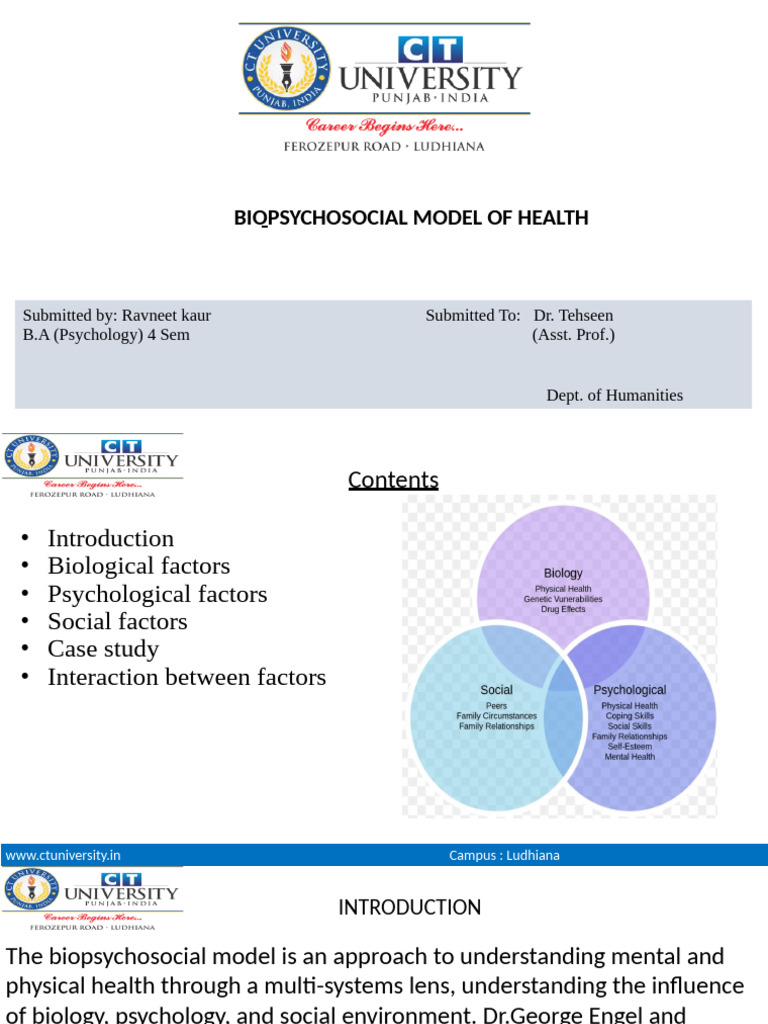 Biopsychosocial Model of Helath 2 | PDF | Major Depressive Disorder | Pain
