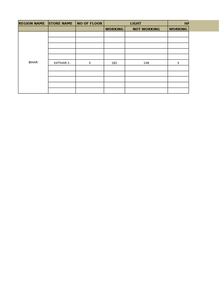 Bihar Store Equipment Status Report | PDF