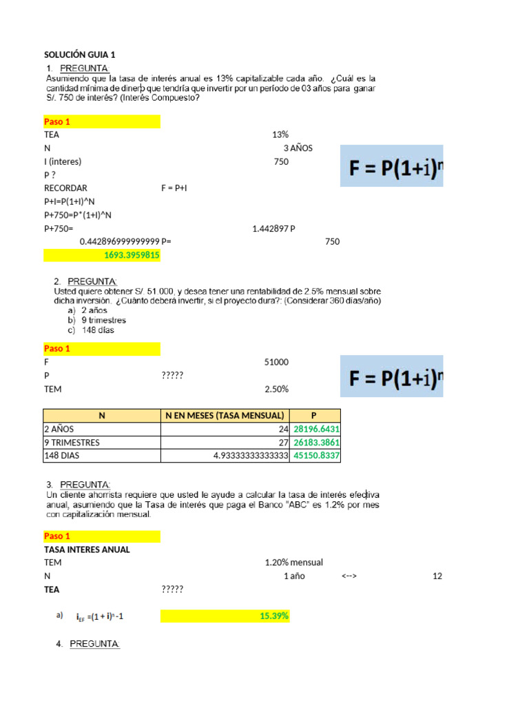 Cálculos de Interés y Tasas Financieras | PDF