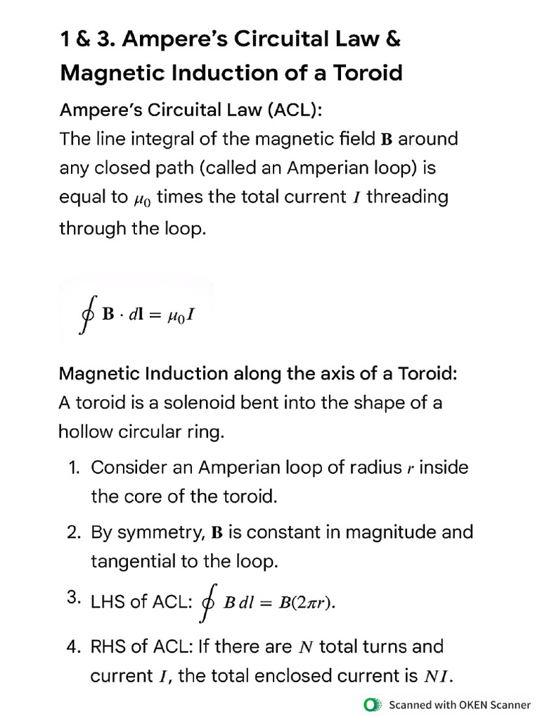 10 Magnetic Field Due To Electric Current | PDF