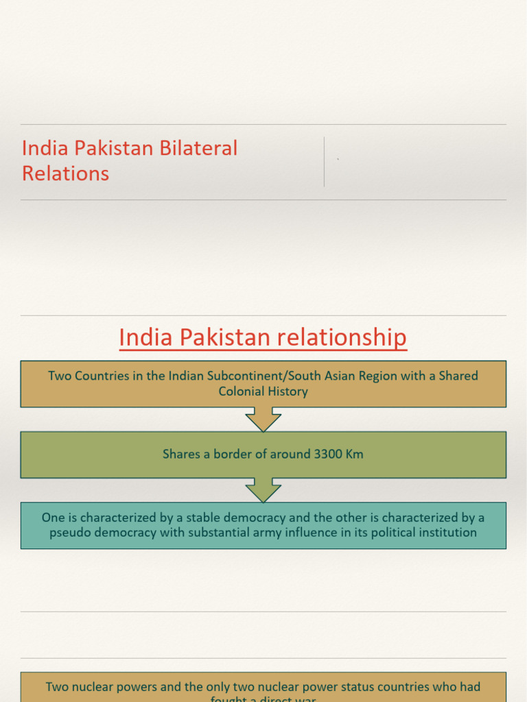 India-Pakistan Relations Overview | PDF | Pakistan | Military