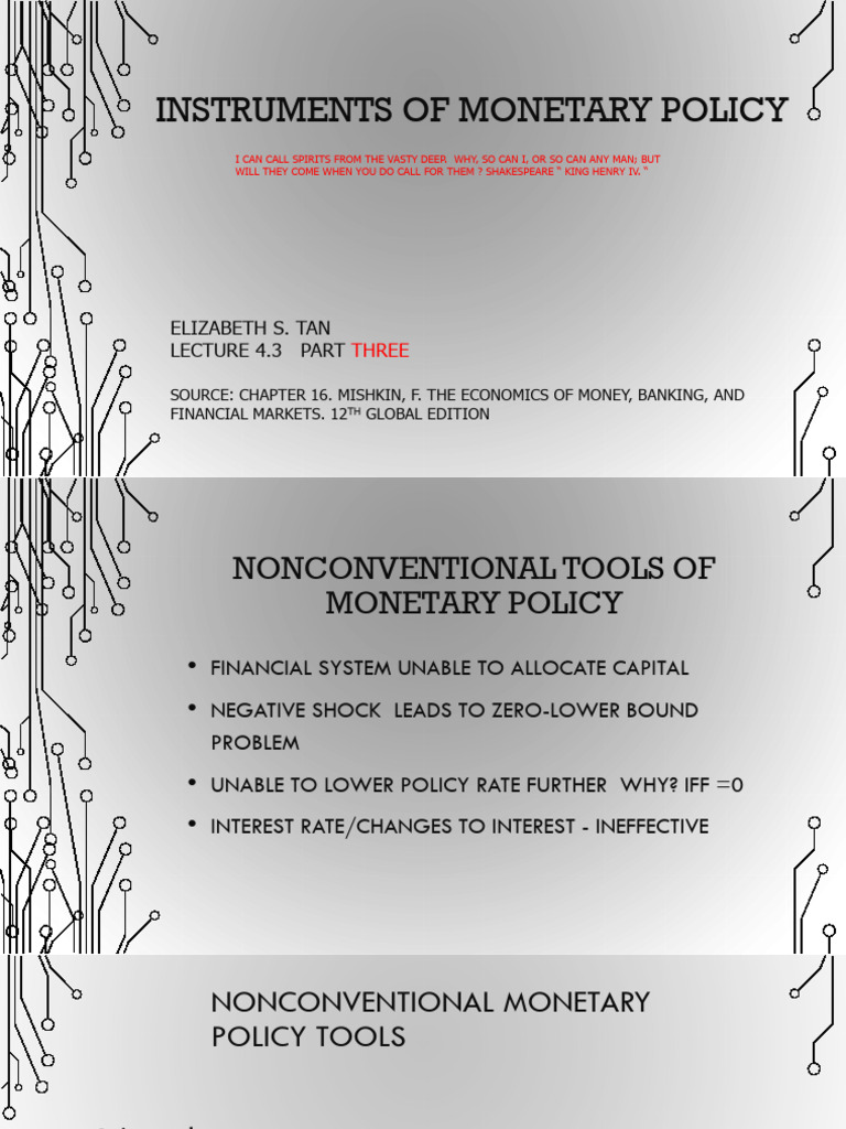 Econ 121 Lecture 4.3 Instrument of Monetary Policy Part Three | PDF ...