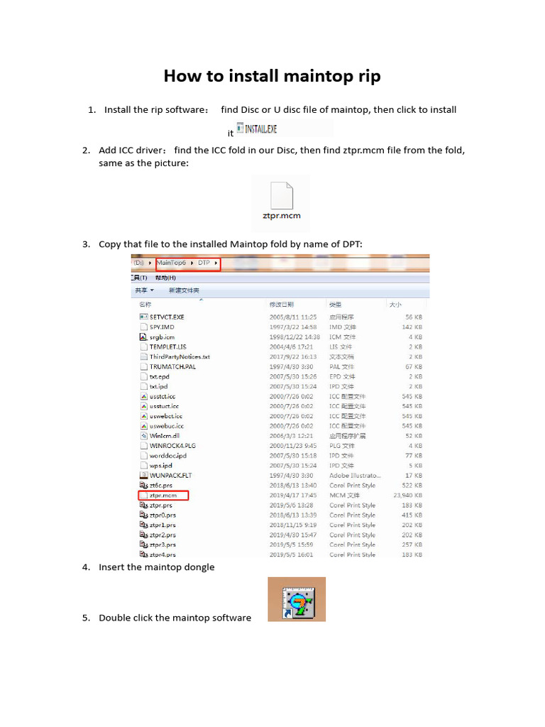 Install Maintop RIP Software Guide | PDF