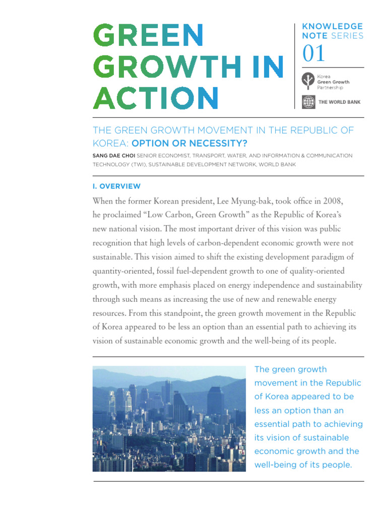 Korea's Green Growth Strategy Explained | PDF | Climate Change ...