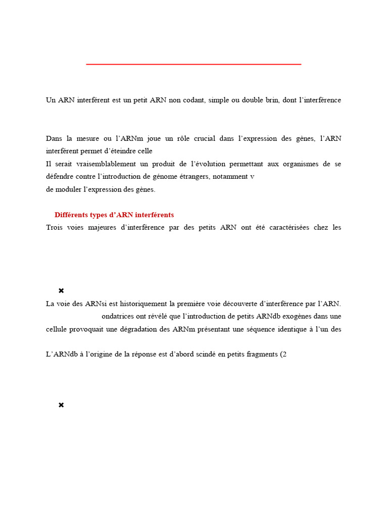 Comprendre les ARN interférents en génomique | PDF | Répertoire ...