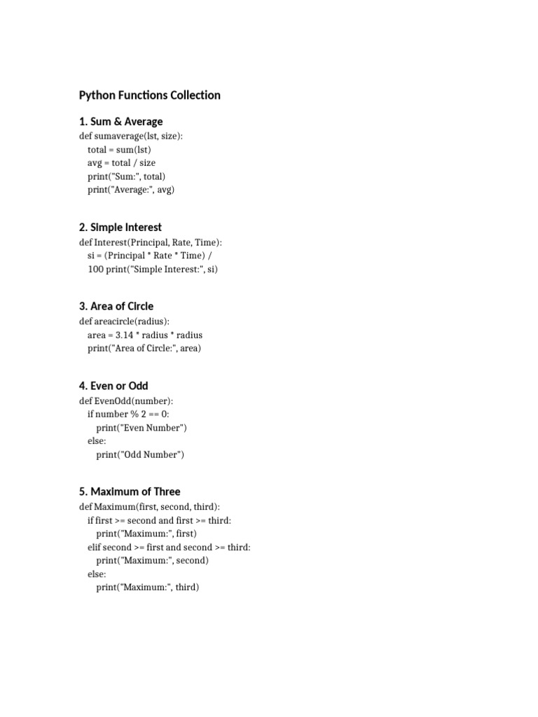 Essential Python Functions Guide | PDF