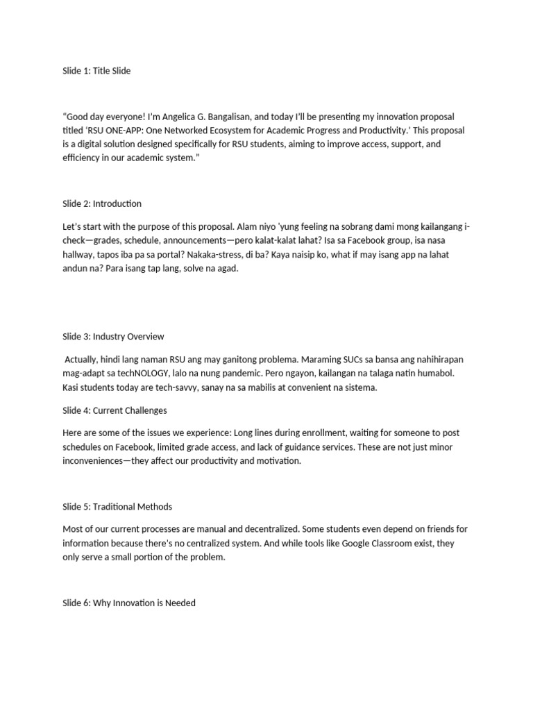 Script for Proposal | PDF