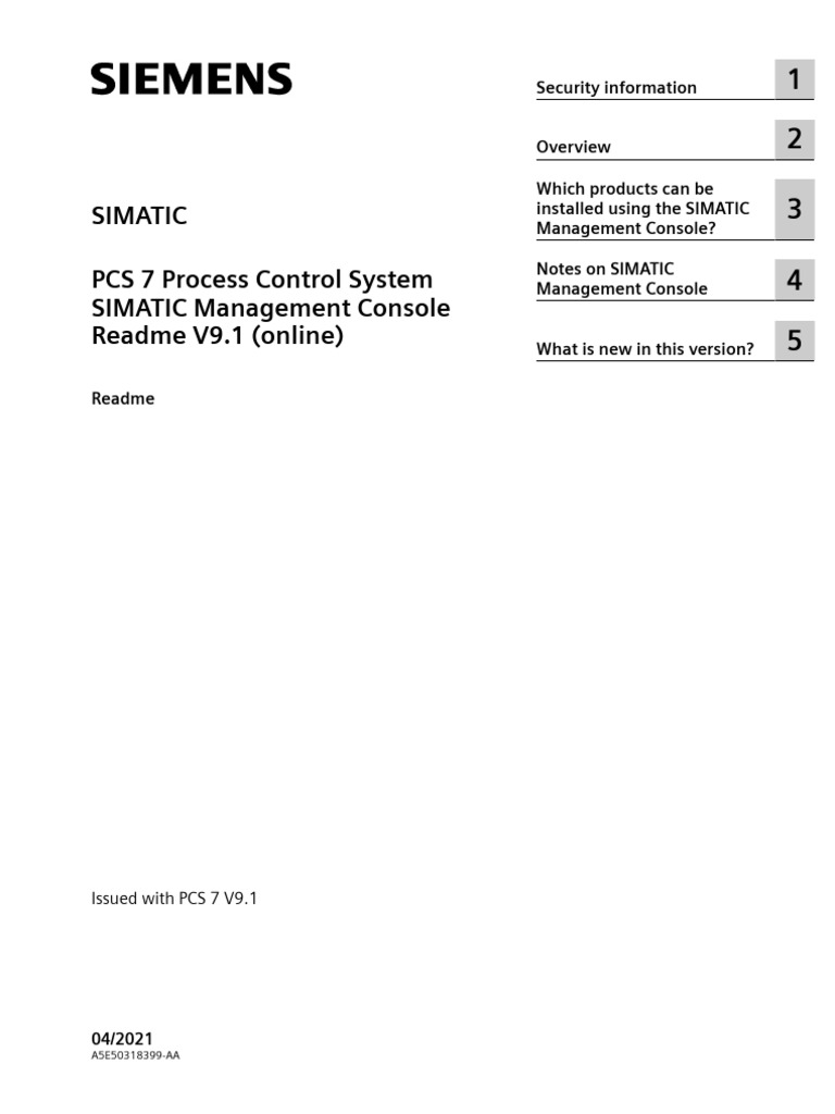 SIMATIC Management Console V9.1 Readme | PDF | Microsoft Windows ...