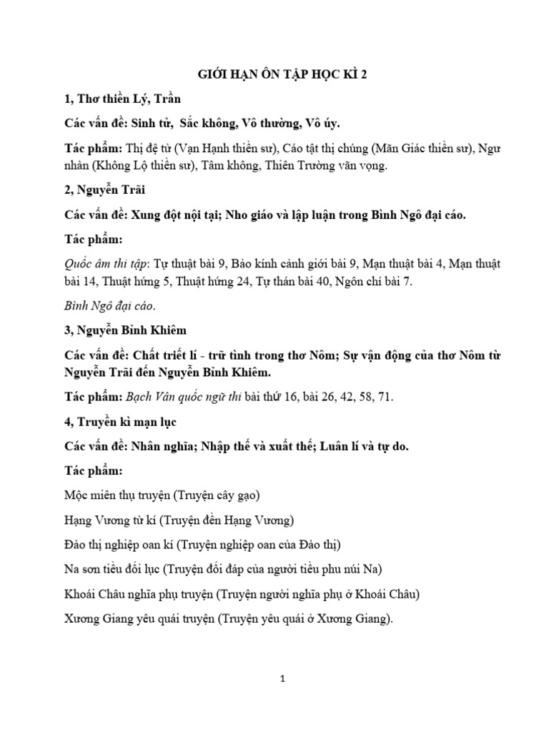 GIỚI HẠN ÔN TẬP vhtd | PDF