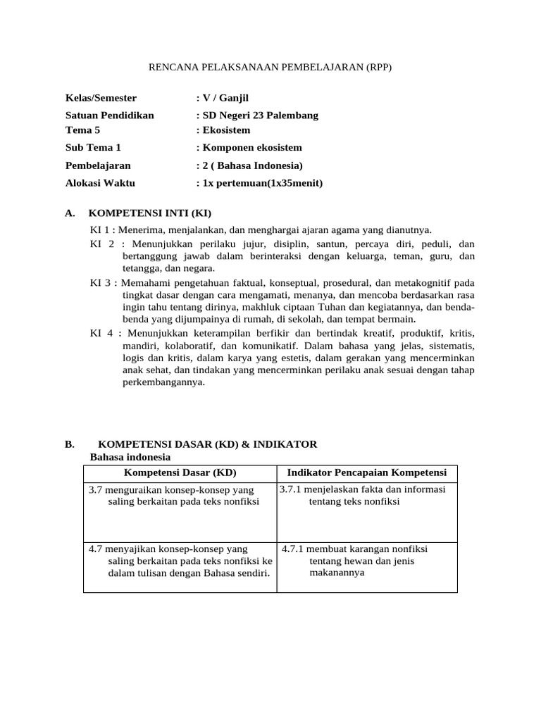 RPP B.indonesia | PDF