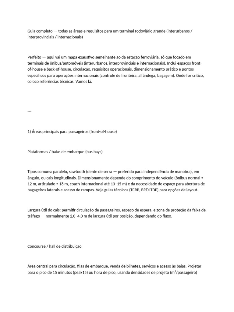 Guia para Projetos de Terminais Rodoviários | PDF | Metropolitano ...