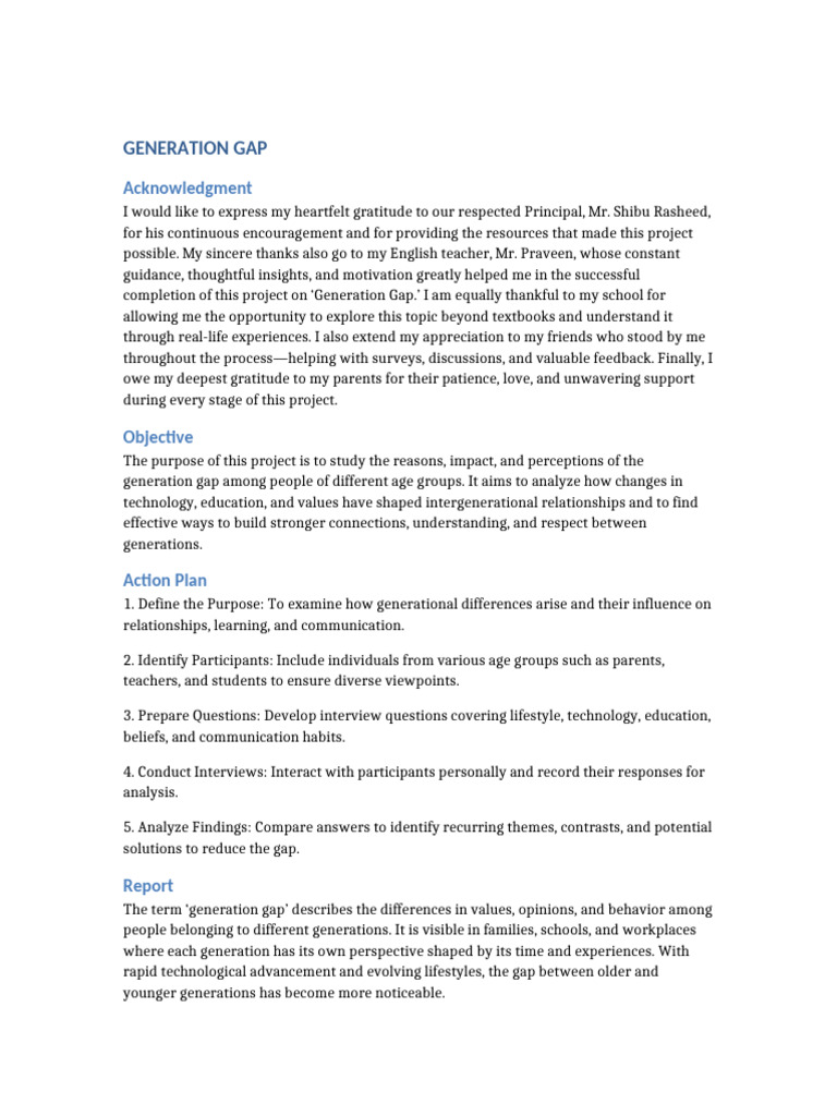 Understanding the Generation Gap | PDF | Learning | Creativity