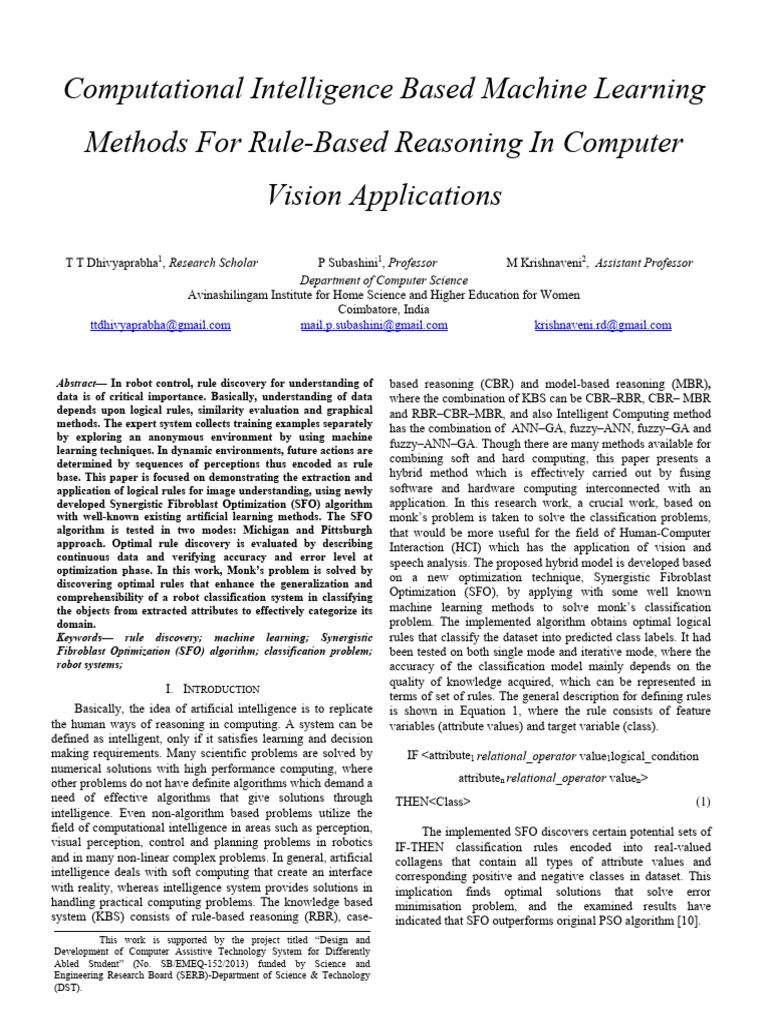 Computational Intelligence Based Machine | PDF | Mathematical ...
