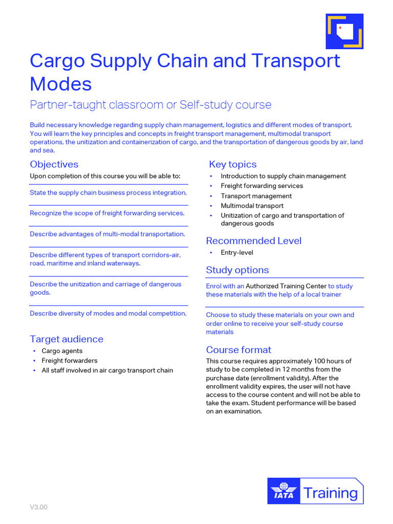 Cargo Supply Chain & Transport Course | PDF | Cargo | Transport