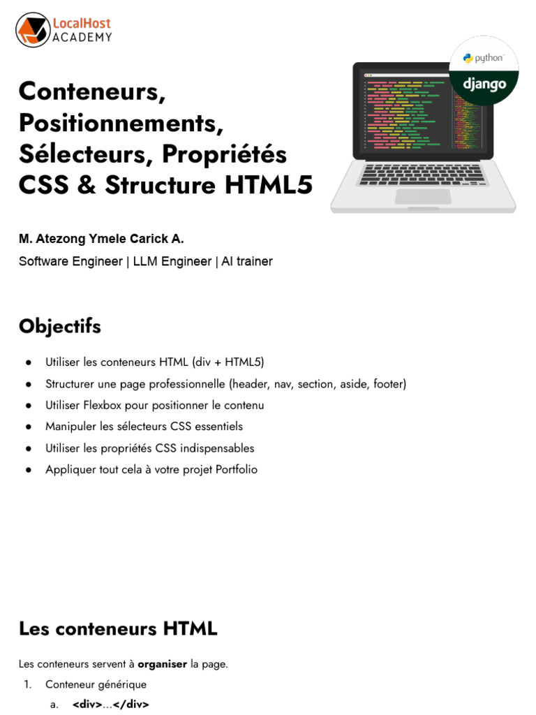 Structuration HTML5 et CSS Flexbox | PDF | HTML5 | Html