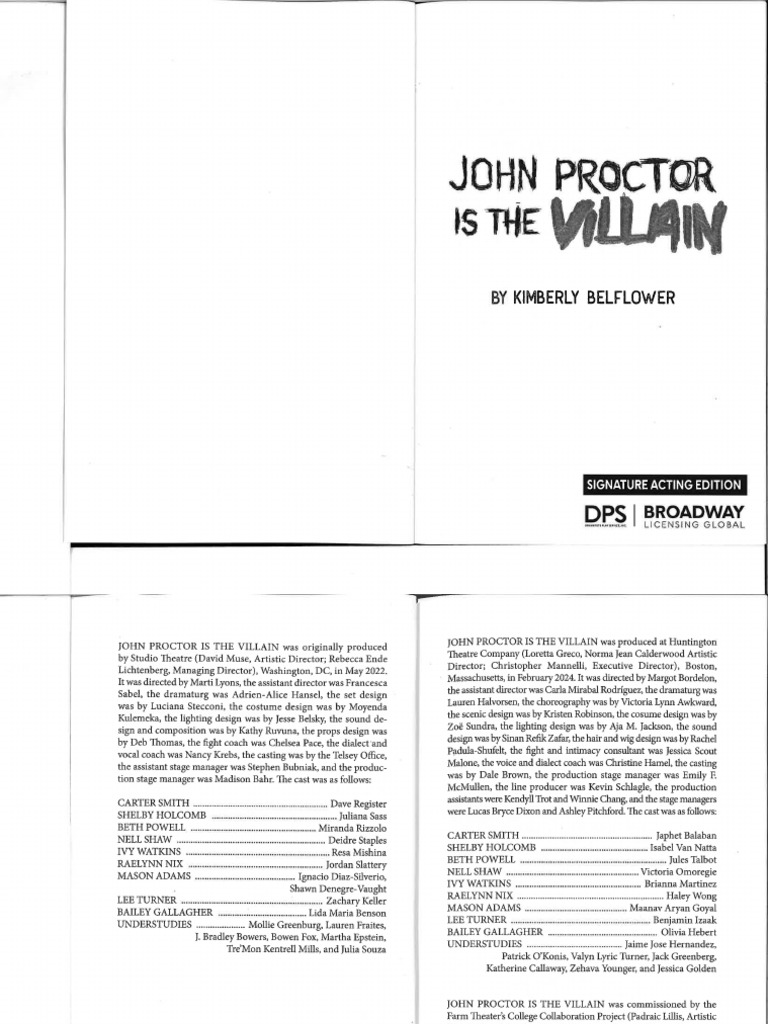 ScriptJohn Proctor Is The Villain PDF