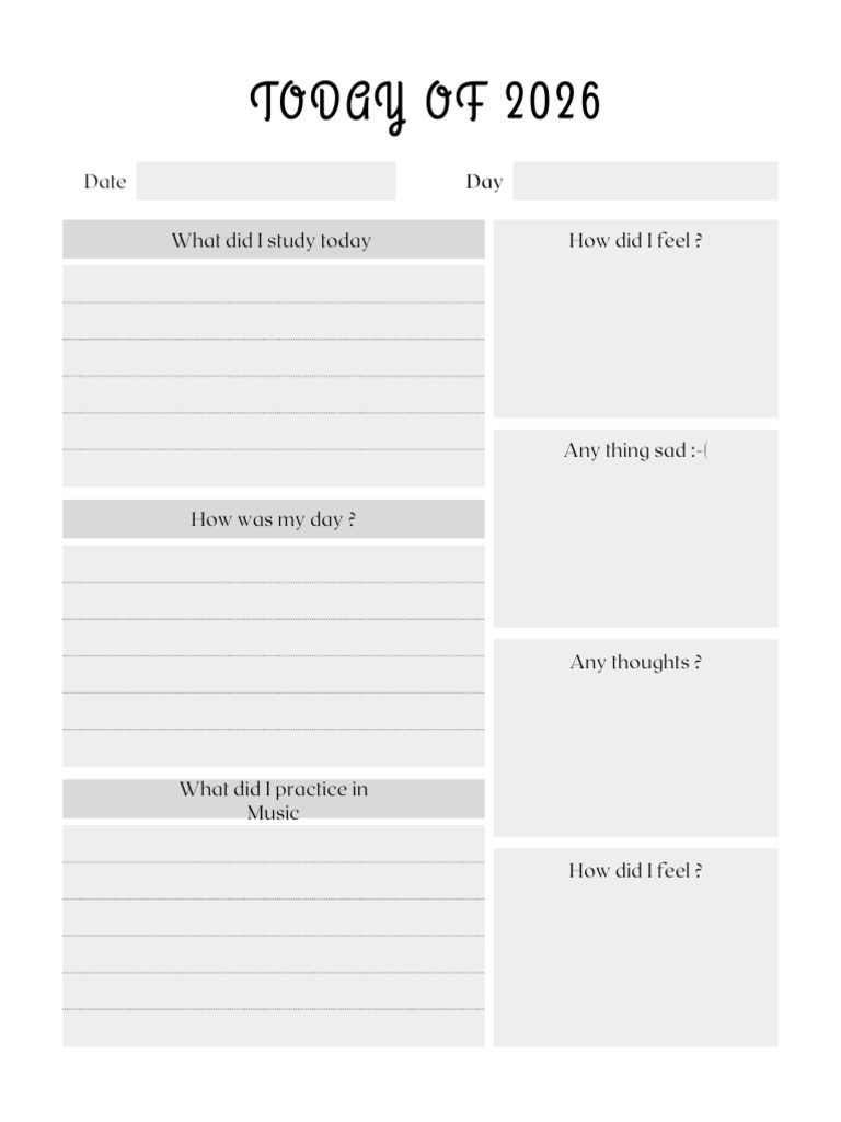 Daily Reflection Journal Template | PDF