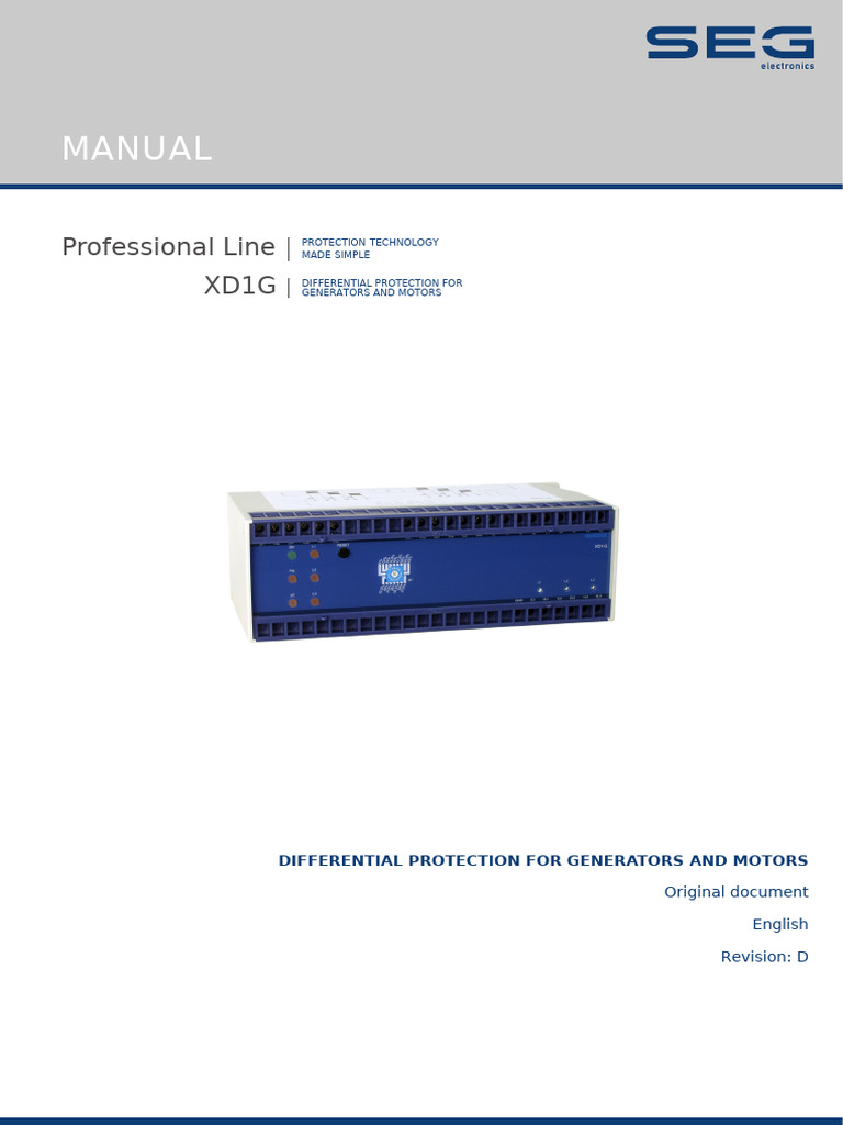 Differential Protection Relay | PDF | Relay | Electric Generator